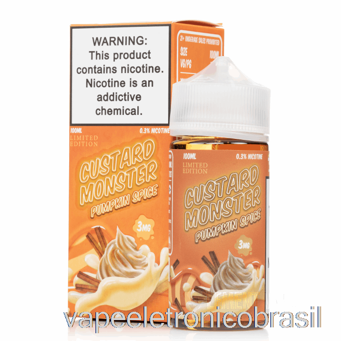 Vape Recarregável Abóbora Tempero - Creme Monstro - 100ml 3mg